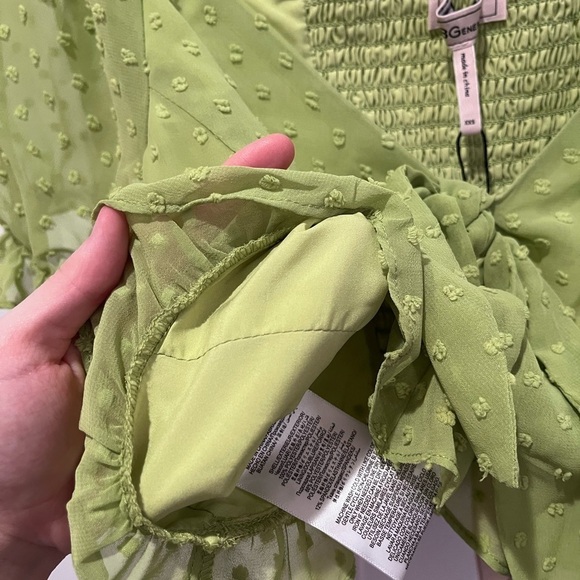 🧁BCBGeneration Puff Sleeve Tie Top Coquette Farm Boho Hippie Cottagecore Spring - Picture 6 of 12